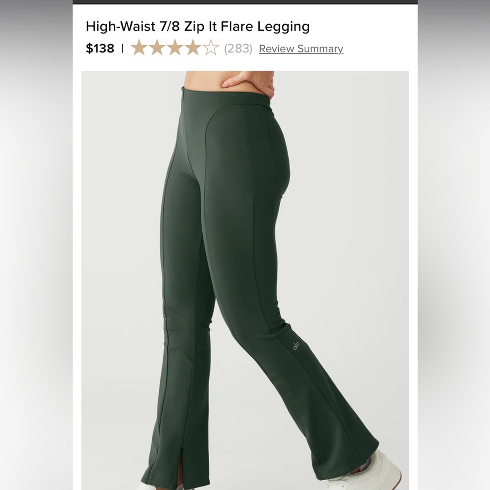 ALO HIGH-WAIST 7/8 ZIP IT FLARE LEGGING